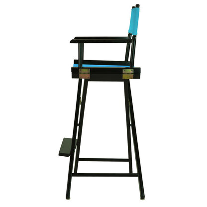 30" Director's Chair Black Frame-Turquoise Canvas