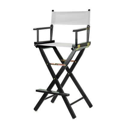30" Director's Chair Black Frame-White Canvas
