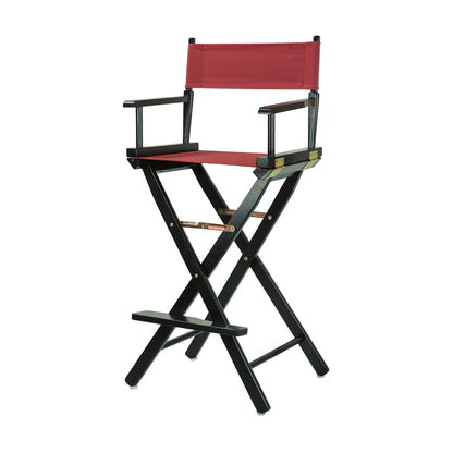30" Director's Chair Black Frame-Burgundy Canvas