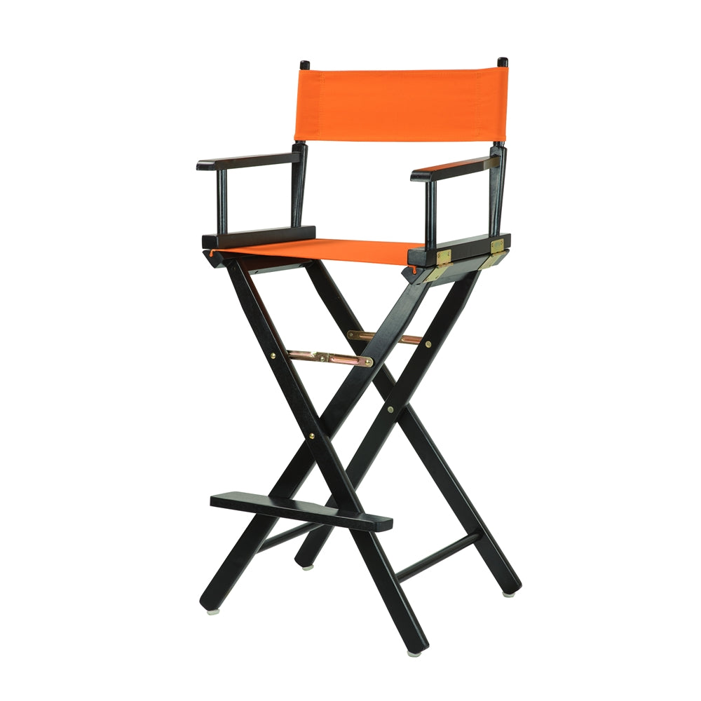 30" Director's Chair Black Frame-Tangerine Canvas