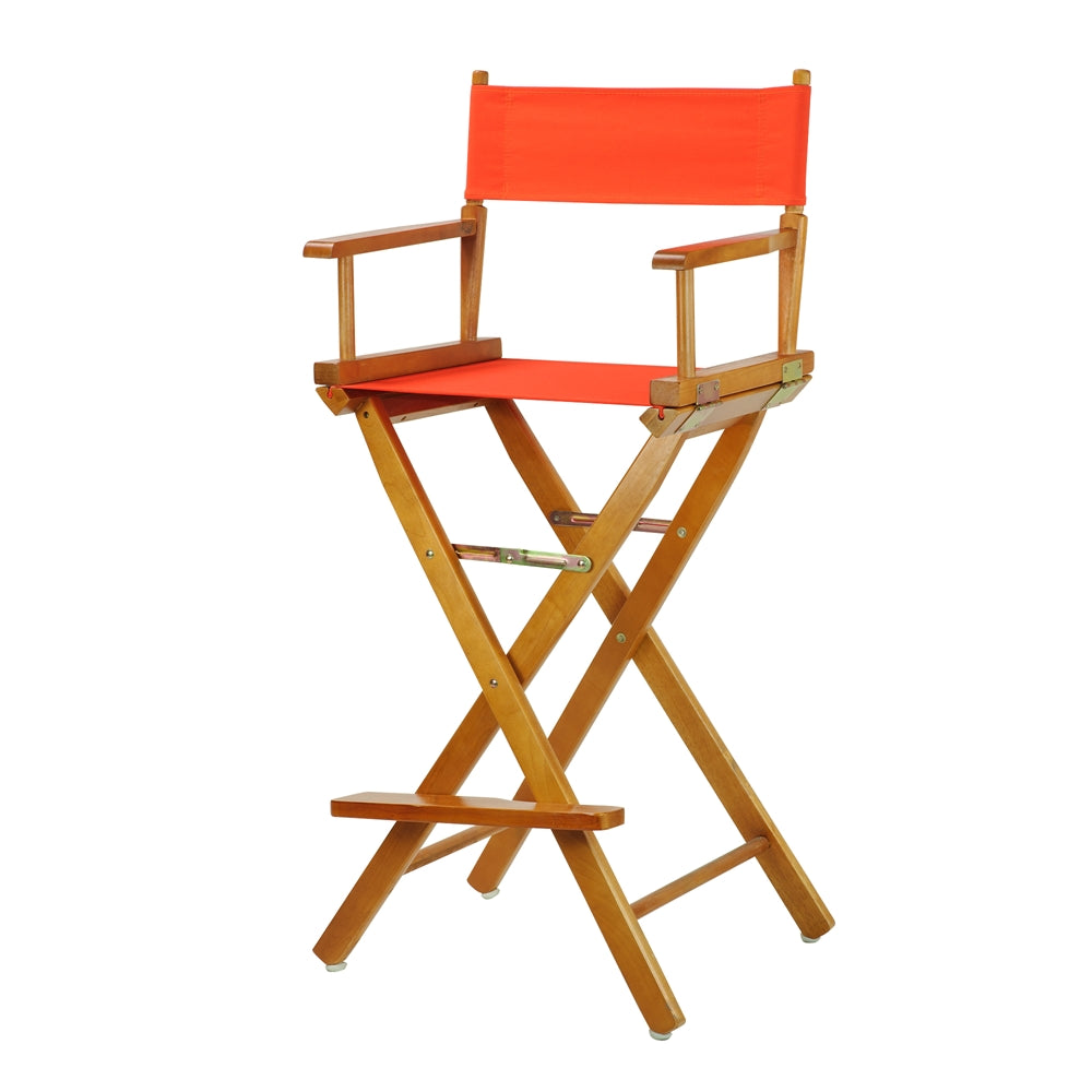 30" Director's Chair Honey Oak Frame-Orange Canvas