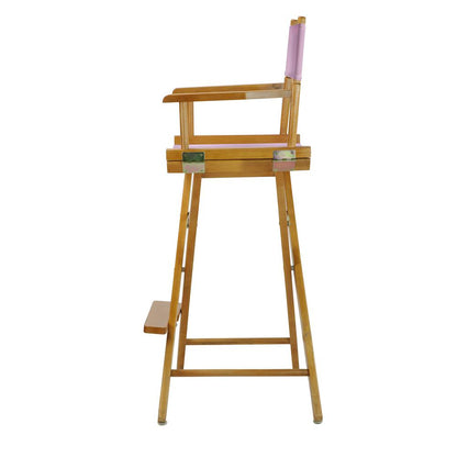 30" Director's Chair Honey Oak Frame-Pink Canvas