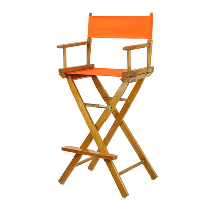 30" Director's Chair Honey Oak Frame- Tangerine Canvas
