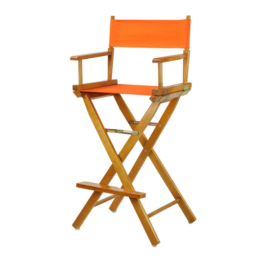30" Director's Chair Honey Oak Frame- Tangerine Canvas