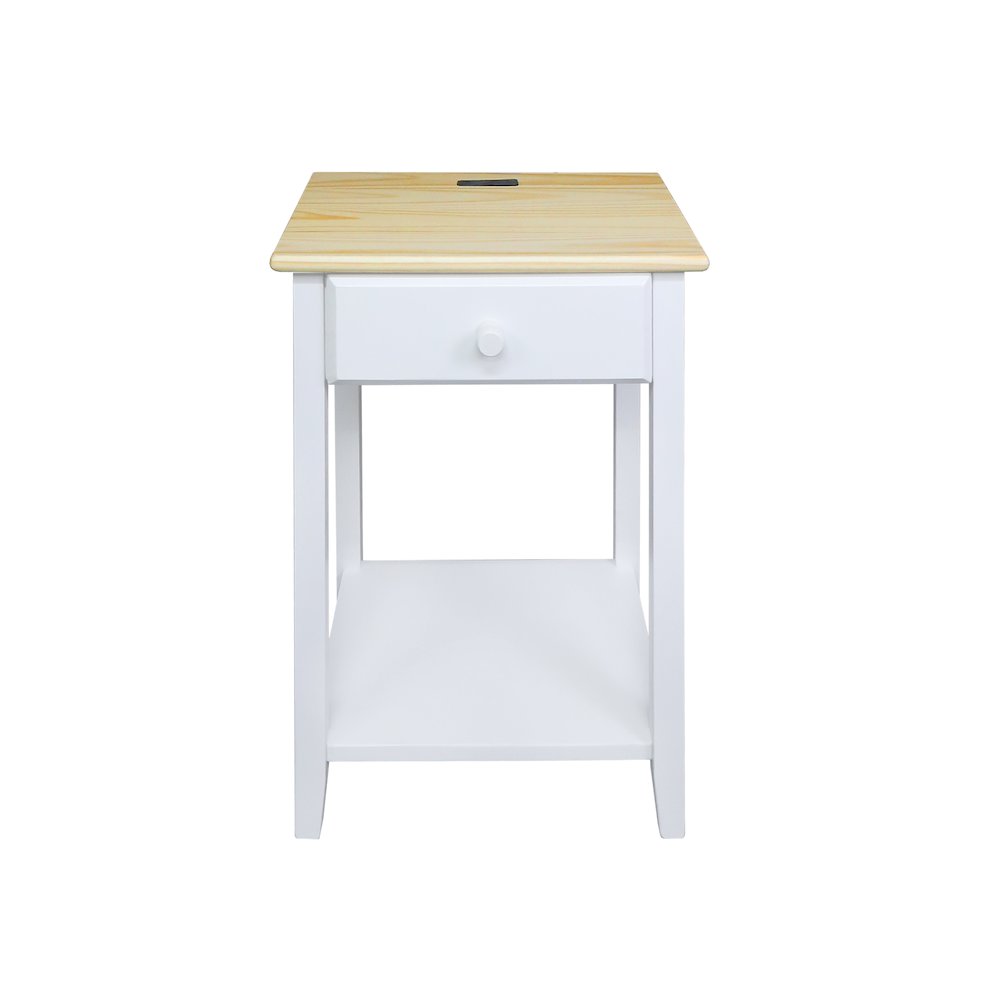Night Owl Nightstand with USB Port - Natural White