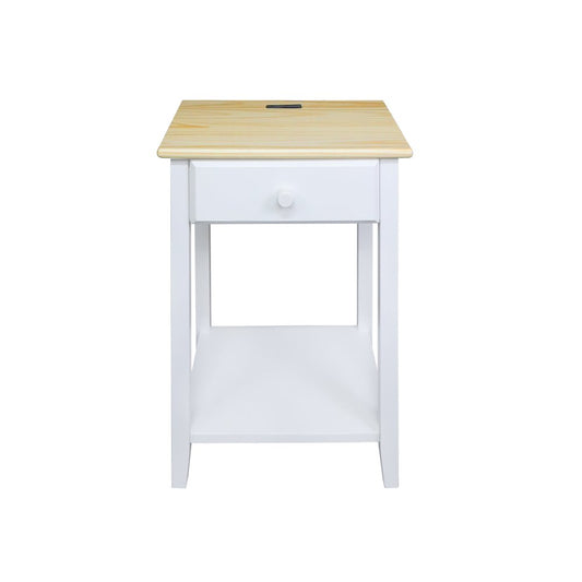 Night Owl Nightstand with USB Port - Natural White