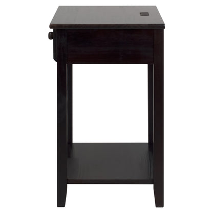 Night Owl Night Stand with USB Port-Espresso