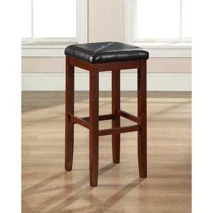 Upholstered Square Seat 2-Piece Bar Stool Set - 2 Stools