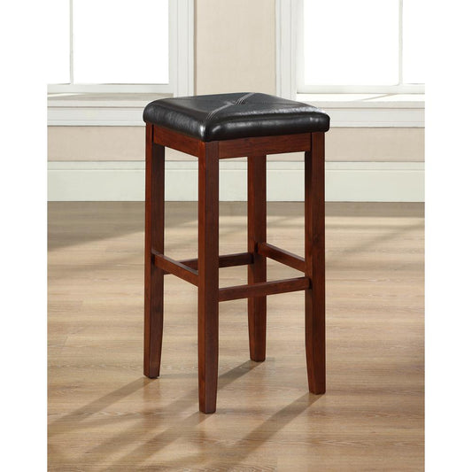 Upholstered Square Seat 2-Piece Bar Stool Set - 2 Stools