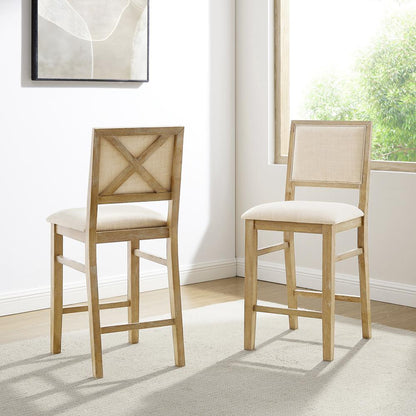Joanna 2-Piece Upholstered Counter Height Bar Stool Set - 2 Stools
