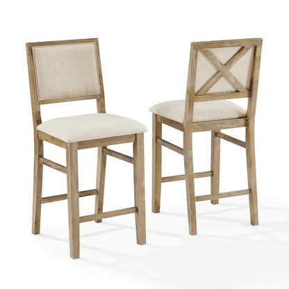 Joanna 2-Piece Upholstered Counter Height Bar Stool Set - 2 Stools