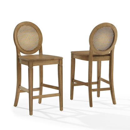 Katia 2-Piece Cane-Back Counter Stool Set - 2 Cane-Back Counter Stools