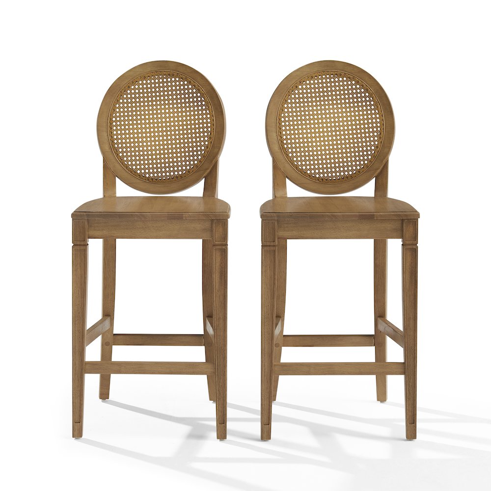 Katia 2-Piece Cane-Back Counter Stool Set - 2 Cane-Back Counter Stools