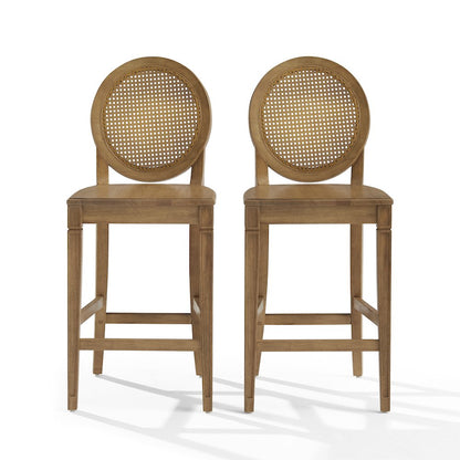 Katia 2-Piece Cane-Back Counter Stool Set - 2 Cane-Back Counter Stools