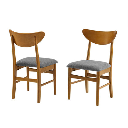 Landon 2-Piece Wood Dining Chairs W/Upholstered Seat - 2 Wood Back Chairs