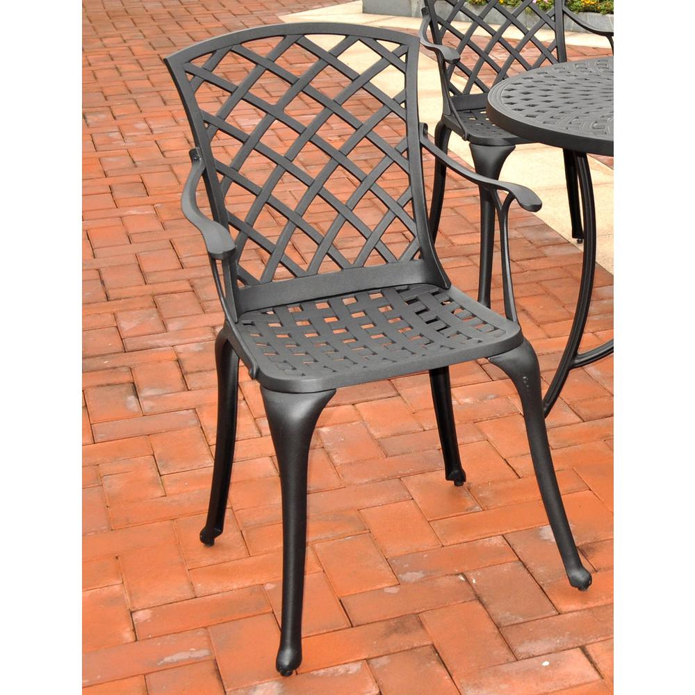 Sedona 2Pc High Back Cast Aluminum Outdoor Chair Set - 2 High Back Armchairs