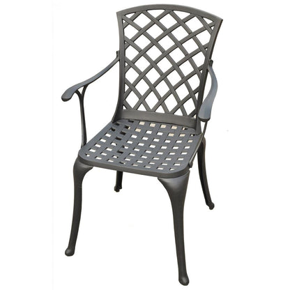 Sedona 2Pc High Back Cast Aluminum Outdoor Chair Set - 2 High Back Armchairs