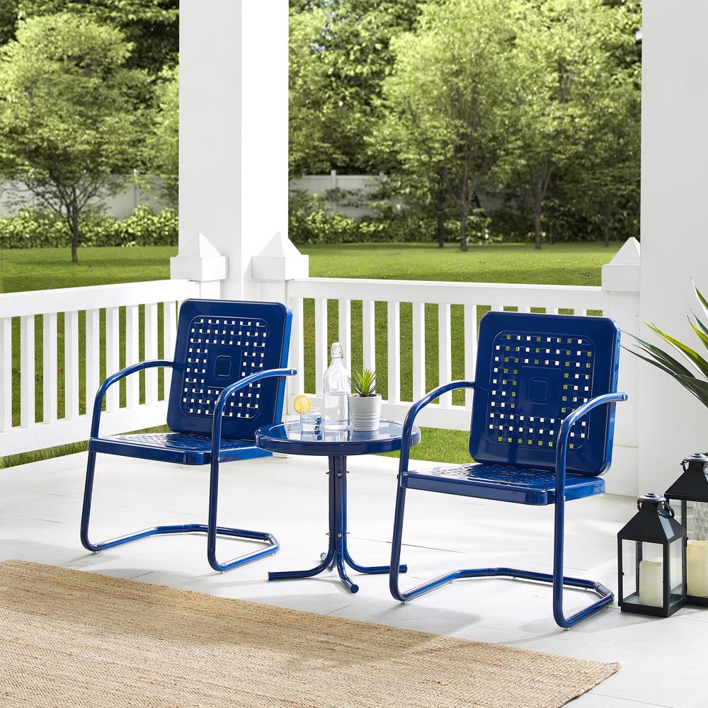 Bates 3Pc Retro Outdoor Chair Set - Side Table & 2 Armchairs