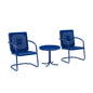 Bates 3Pc Retro Outdoor Chair Set - Side Table & 2 Armchairs