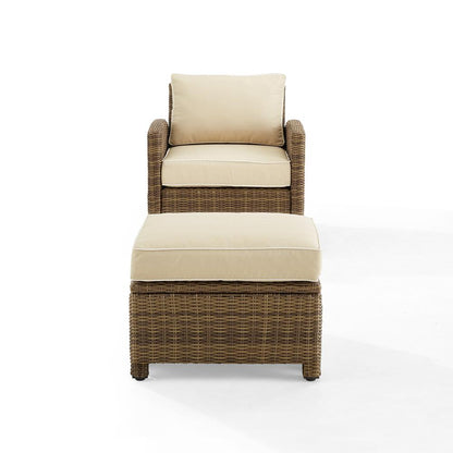 Bradenton 2Pc Wicker Outdoor Chair Set - Armchair & Ottoman