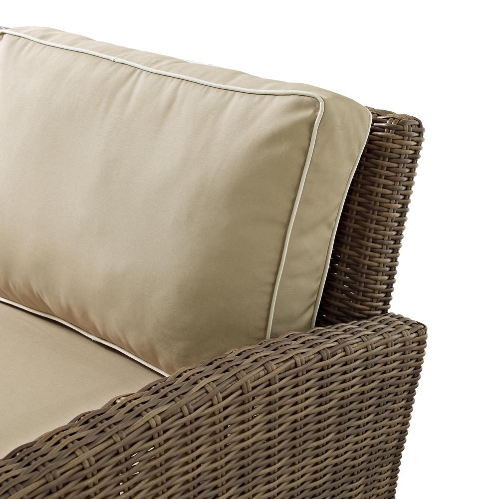 Bradenton 5Pc Wicker Outdoor Chair Set - Side Table, 2 Arm Chairs & 2 Ottomans