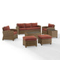 7Pc Outdoor Sofa Furniture Set, Sofa, Coffee&Side Table, 2 Chairs, 2 Ottomans