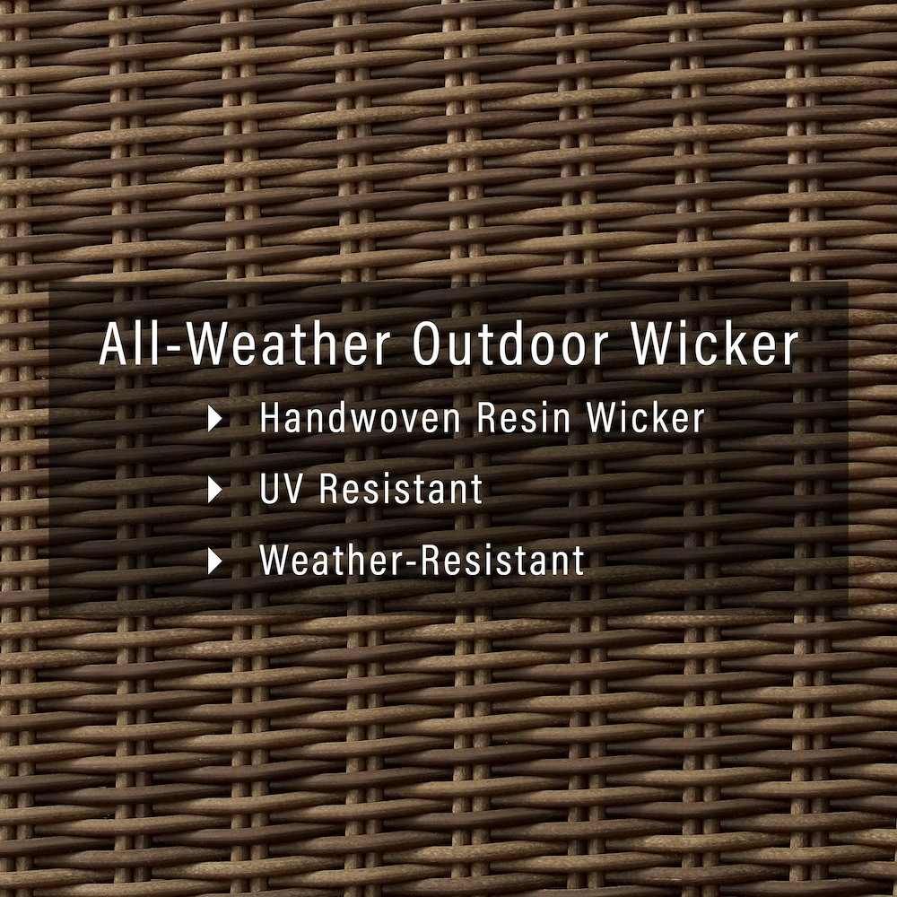 Bradenton 3Pc Wicker Outdoor Sofa Patio Furniture Set - Sofa & 2 Ottomans