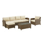 5Pc Outdoor Furniture Set, Left&Right Loveseat, Armchair, Coffee Table, Ottoman