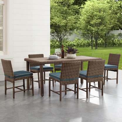 Bradenton 7Pc Wicker Outdoor Dining Set - Dining Table & 6 Dining Chairs