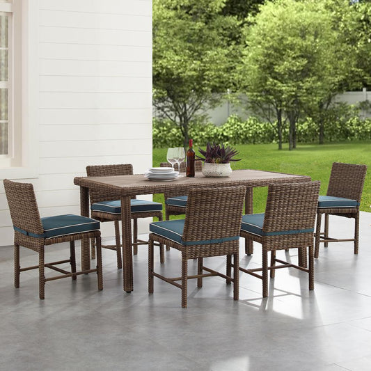 Bradenton 7Pc Wicker Outdoor Dining Set - Dining Table & 6 Dining Chairs