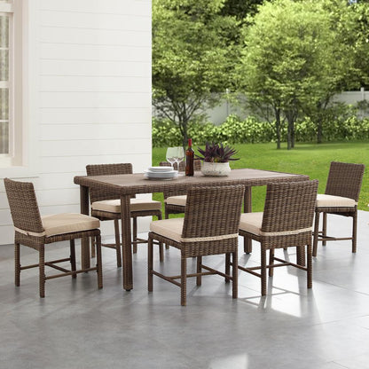 Bradenton 7Pc Wicker Outdoor Dining Set - Dining Table & 6 Dining Chairs