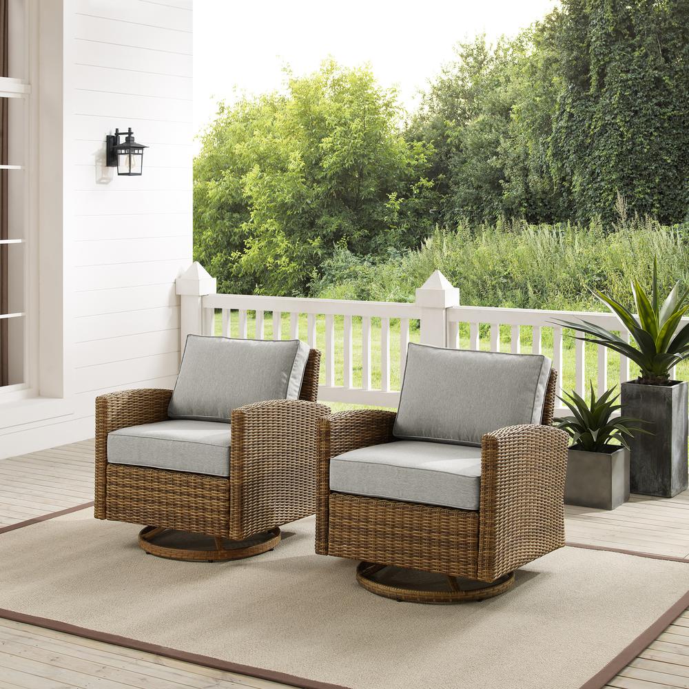 Bradenton 2Pc Wicker Swivel Rocker Outdoor Chair Set - 2 Swivel Rockers