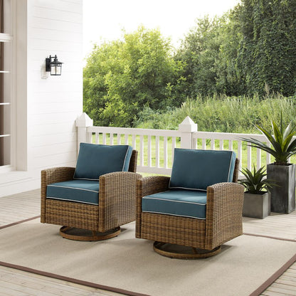 Bradenton 2Pc Wicker Swivel Rocker Outdoor Chair Set - 2 Swivel Rockers