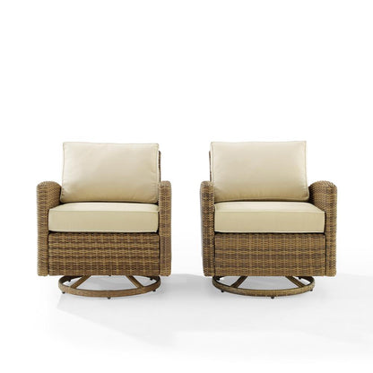 Bradenton 2Pc Wicker Swivel Rocker Outdoor Chair Set - 2 Swivel Rockers