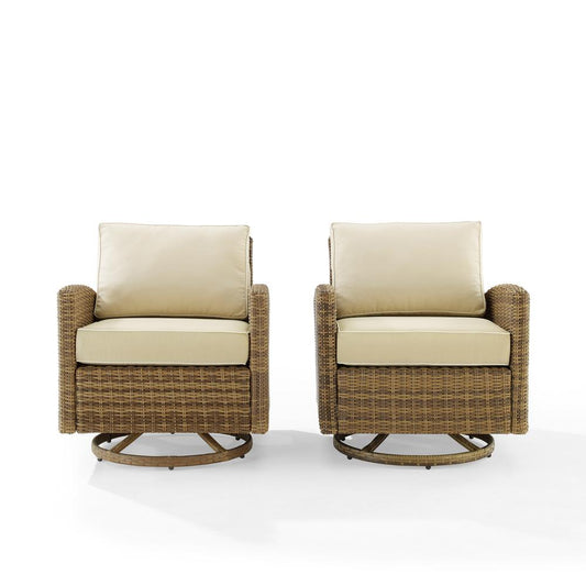 Bradenton 2Pc Wicker Swivel Rocker Outdoor Chair Set - 2 Swivel Rockers