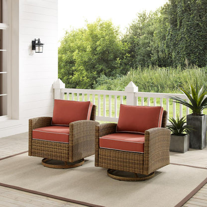 Bradenton 2Pc Wicker Swivel Rocker Outdoor Chair Set - 2 Swivel Rockers