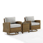 Bradenton 3Pc Wicker Swivel Rocker Outdoor Chair Set, Side Table & 2 Rockers