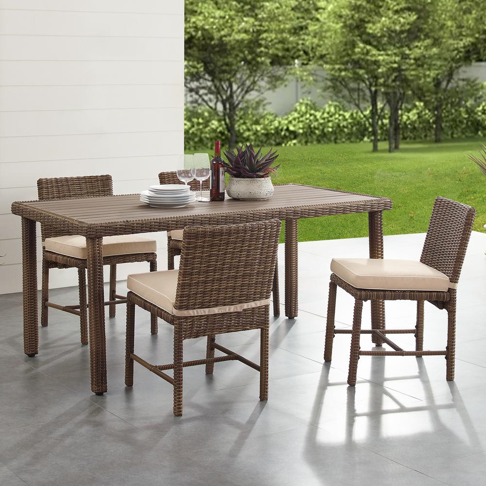 Bradenton 5Pc Wicker Outdoor Dining Set - Dining Table & 4 Dining Chairs