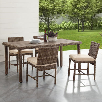 Bradenton 5Pc Wicker Outdoor Dining Set - Dining Table & 4 Dining Chairs