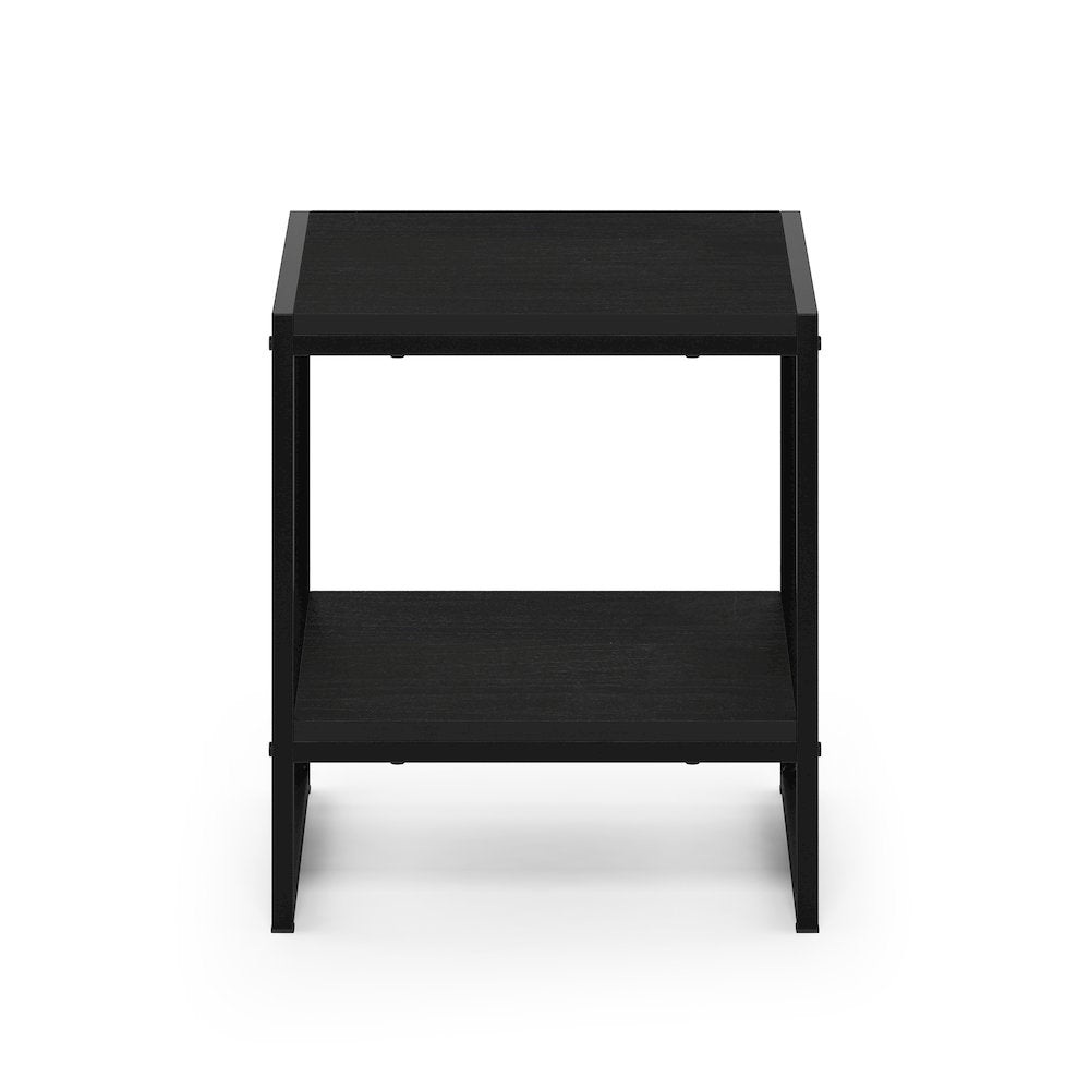 CAMNUS Night Stand, 2-Tier Metal Frame Nightstand with Open Shelf, Americano