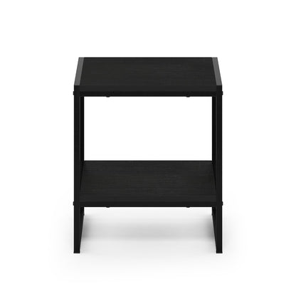 CAMNUS Night Stand, 2-Tier Metal Frame Nightstand with Open Shelf, Americano