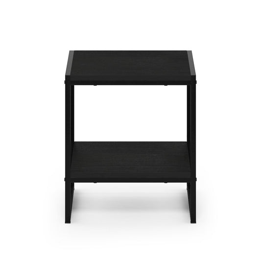 CAMNUS Night Stand, 2-Tier Metal Frame Nightstand with Open Shelf, Americano