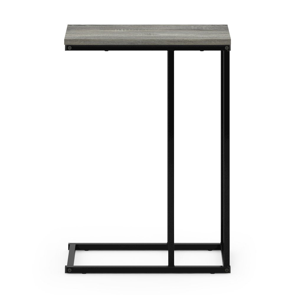 CAMNUS Night Stand, C-shape Nightstand, Metal Frame Side Table, French Oak Grey