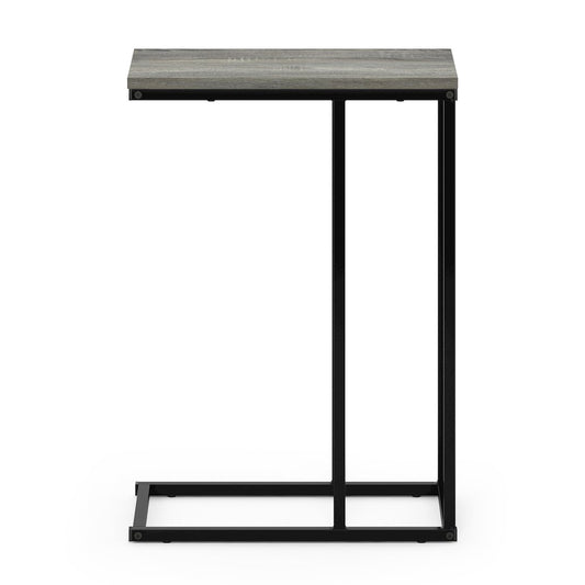 CAMNUS Night Stand, C-shape Nightstand, Metal Frame Side Table, French Oak Grey