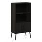 Furinno Claude Mid Century Style Accent Cabinet with Wood Legs, Espresso