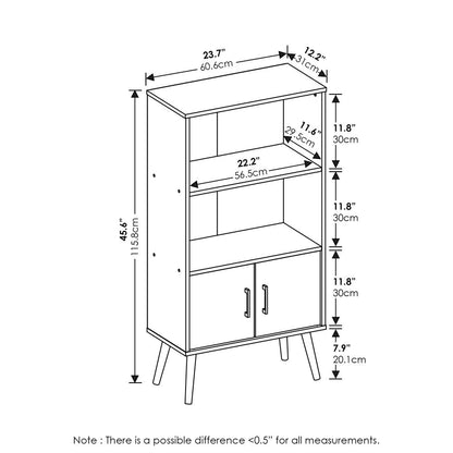 Furinno Claude Mid Century Style Accent Cabinet with Wood Legs, Espresso