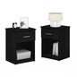 Furinno Tidur Nightstand with Handle with One Drawer, Set of 2, Americano