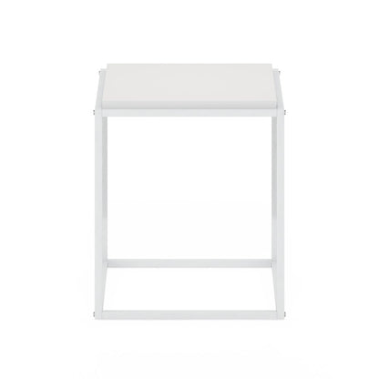 MORETTI Night Stand, 1-Tier Stackable Metal Frame Nightstand, Solid White