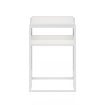 MORETTI Night Stand, 2-Tier with Open Shelf, Solid White