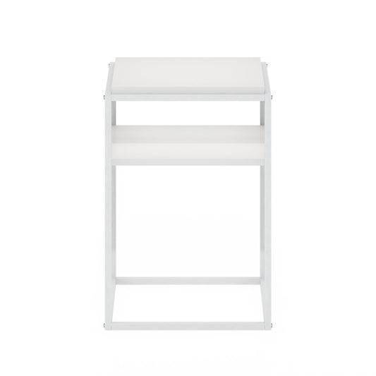 MORETTI Night Stand, 2-Tier with Open Shelf, Solid White
